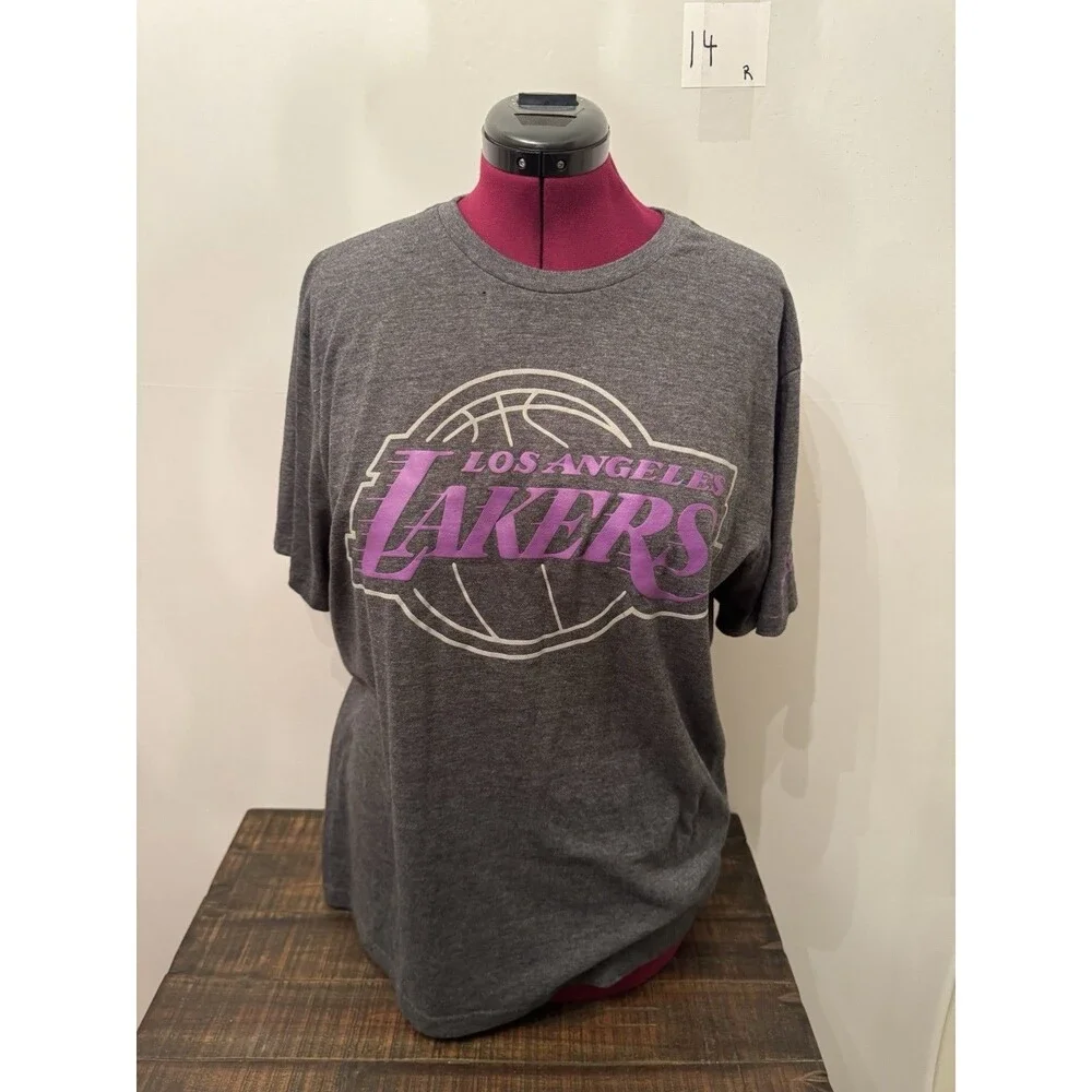 UNK Los Angeles Lakers T Shirt Mens Large Gray Purple NBA Basketball Tee